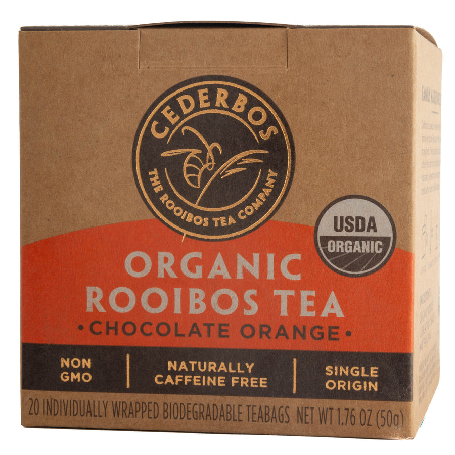 Organic Rooibos, Chocolate Orange, Cederbos 40 Tagged Teabags (2x20) - 100g (3.52oz)
